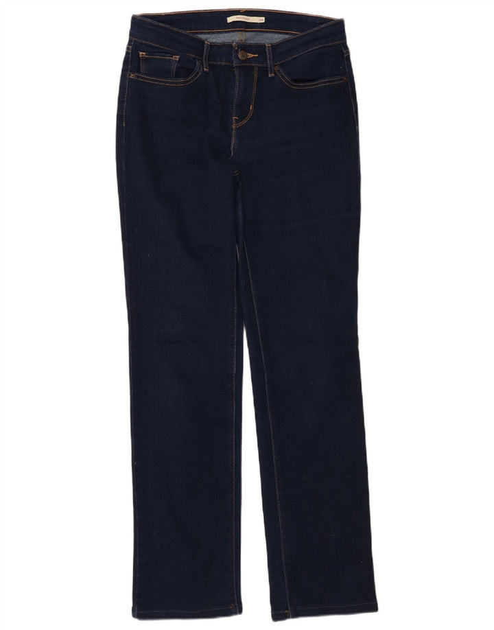 Levi's Dame 714 Straight Jeans W28 L30 Marineblå Bomuld