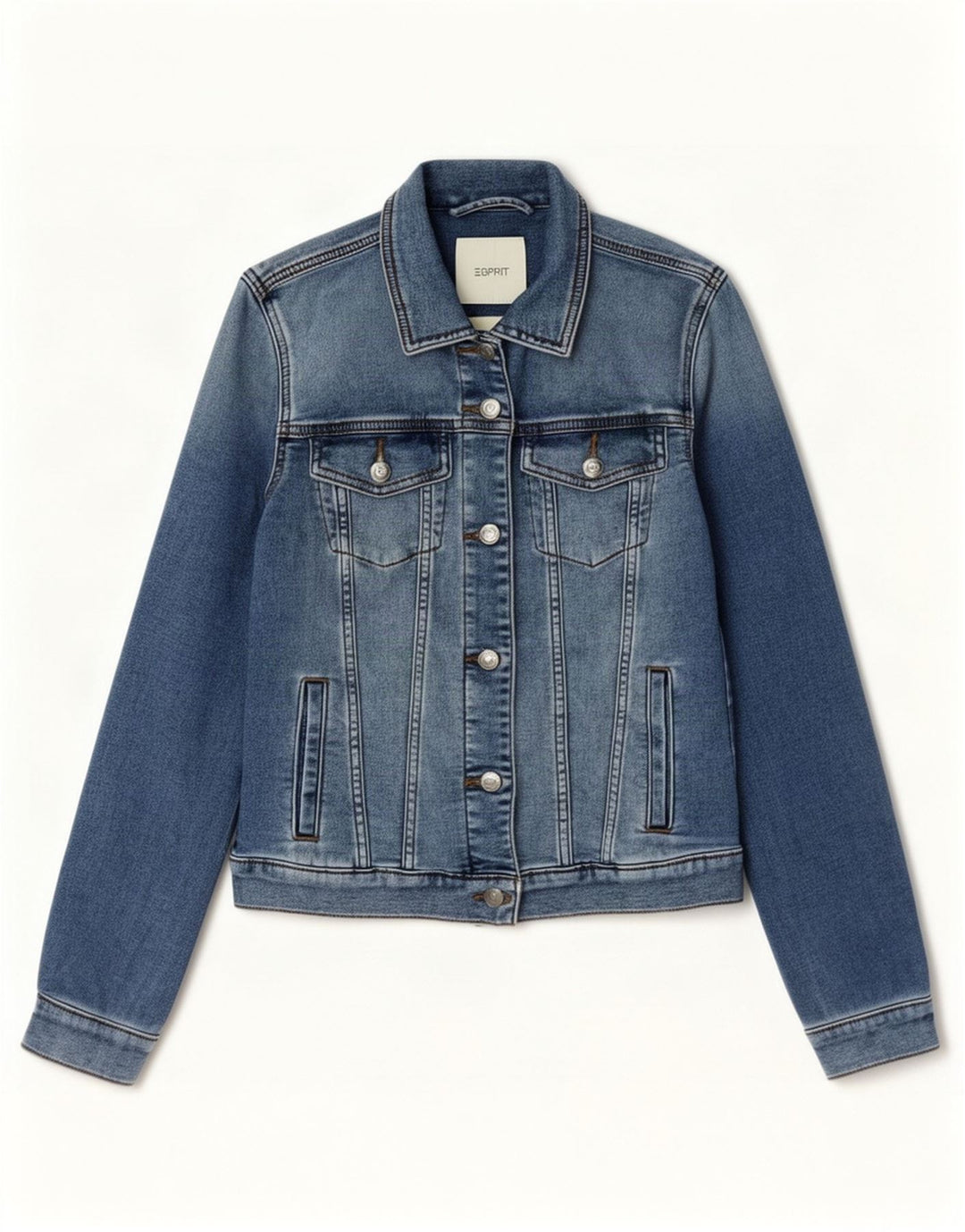 Esprit Dame Denim Jacket UK 10 Small Blue Cotton