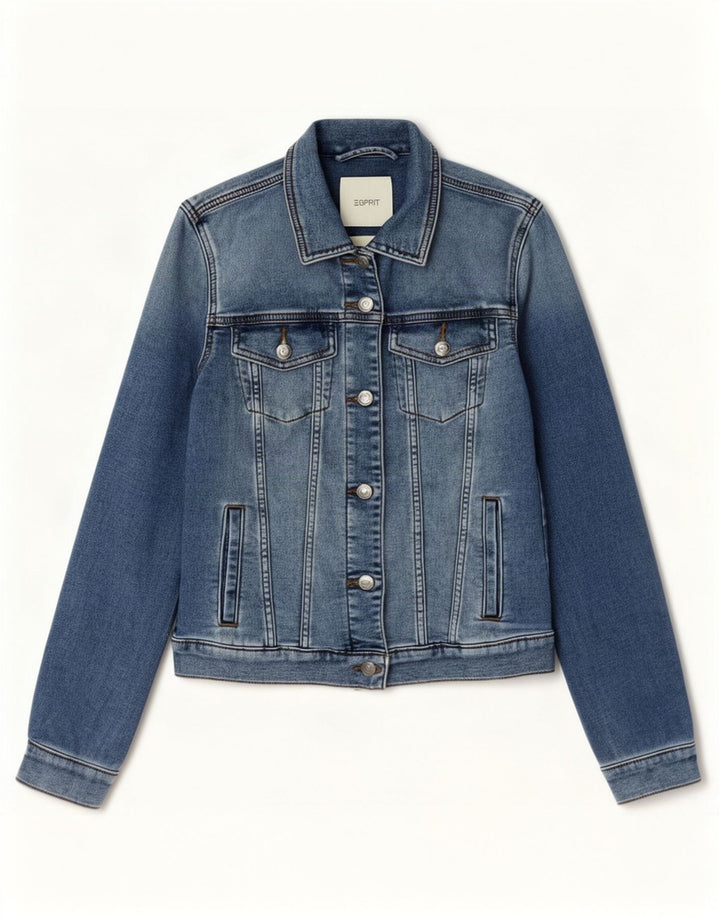 Esprit Dame Denim Jacket UK 10 Small Blue Cotton