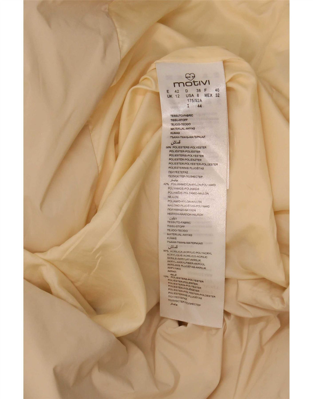 MOTIVI Polstret frakke med hætte til kvinder UK 12 Medium Beige Polyester
