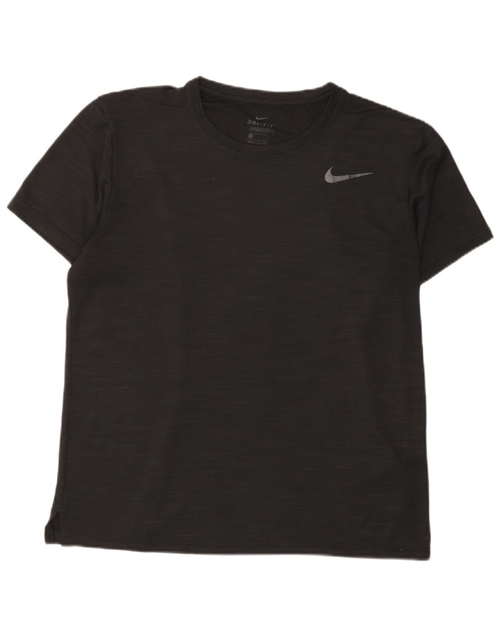 Nike Herre Dri Fit Standard Fit T-shirt Top Stor sort Flecked Polyester