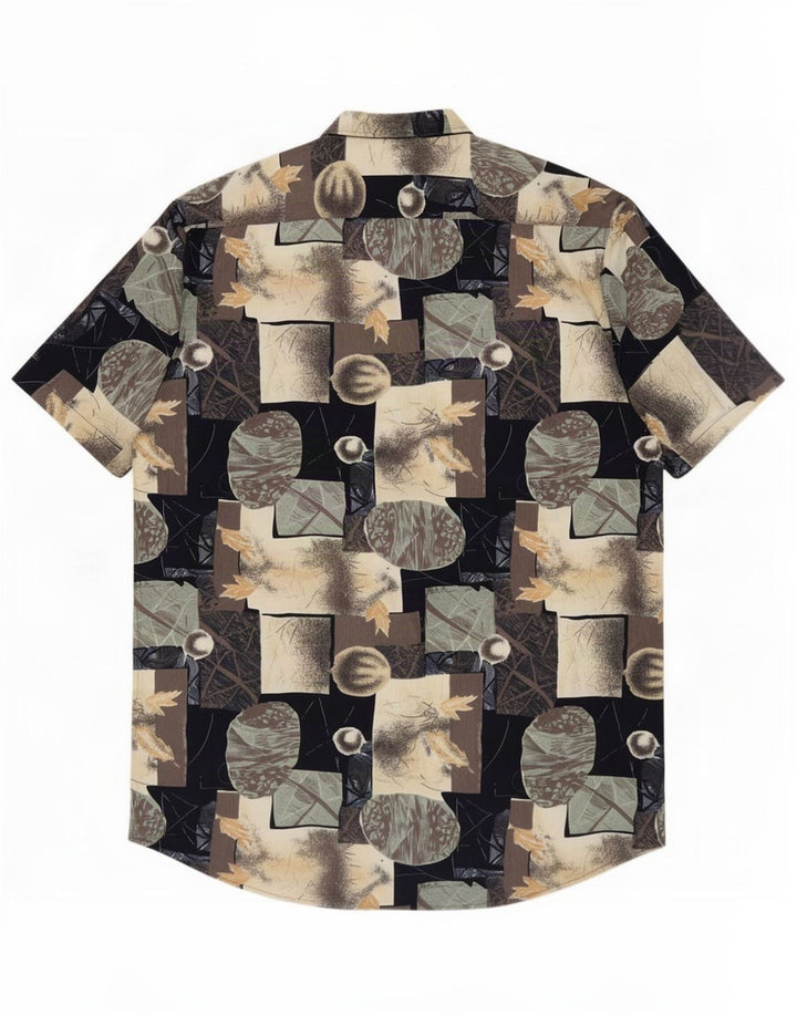 Vintage herre abstrakt mønster skjorte størrelse 42/43 Large Multicolor
