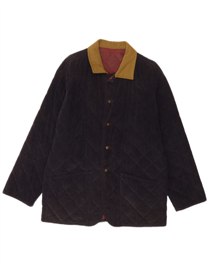 Via Ardigo Herre Quiltet Corduroy-jakke IT 46 Small Navy Blue