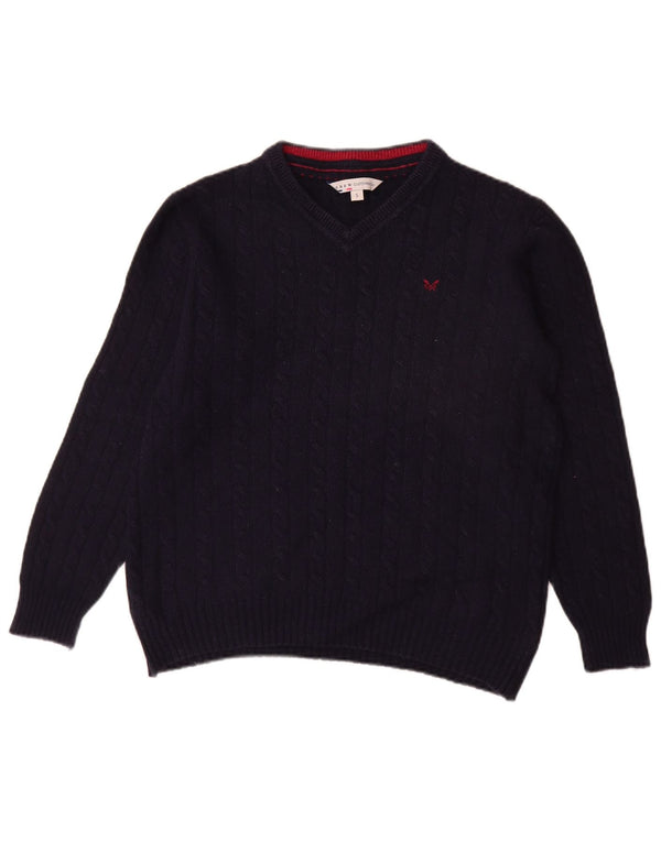 Besætningstøj Dame Oversized V-hals sweater UK 10 Small Navy Blue