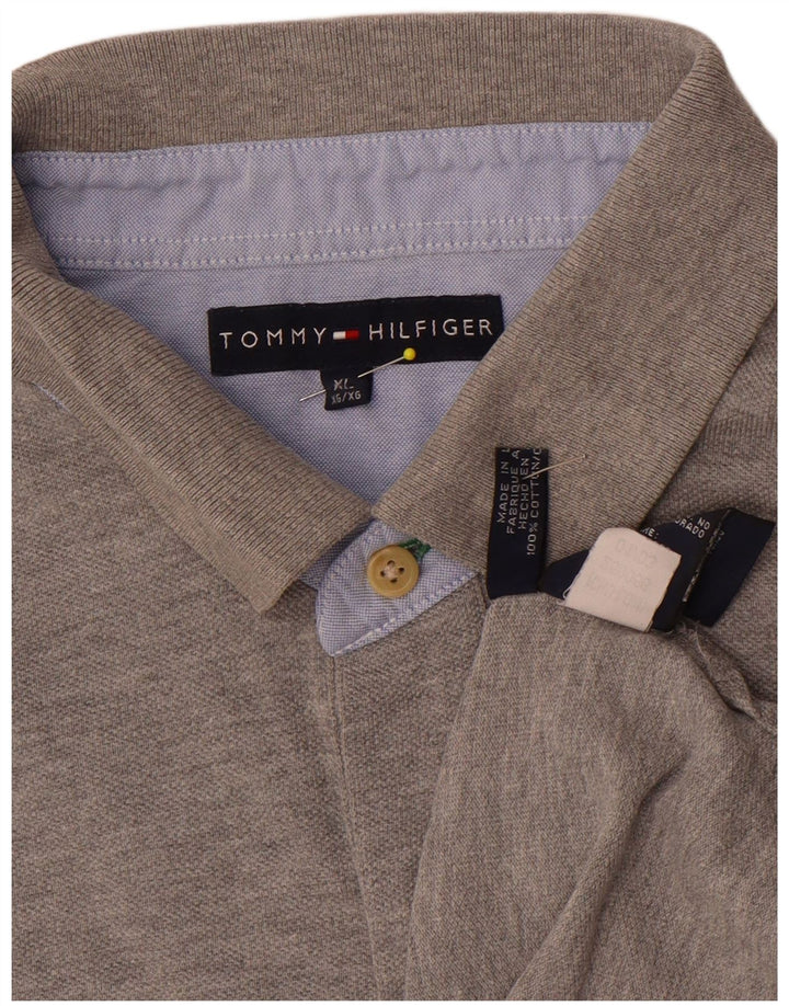 Tommy Hilfiger Herre Polo Shirt XL Grå Bomuld