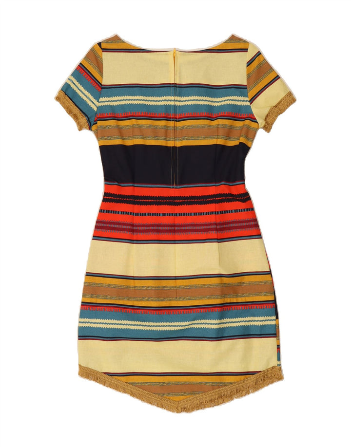 VINTAGE Womens Basic Dress UK 12 Medium Multicoloured Striped Vintage Vintage and Second-Hand Vintage from Messina Hembry 