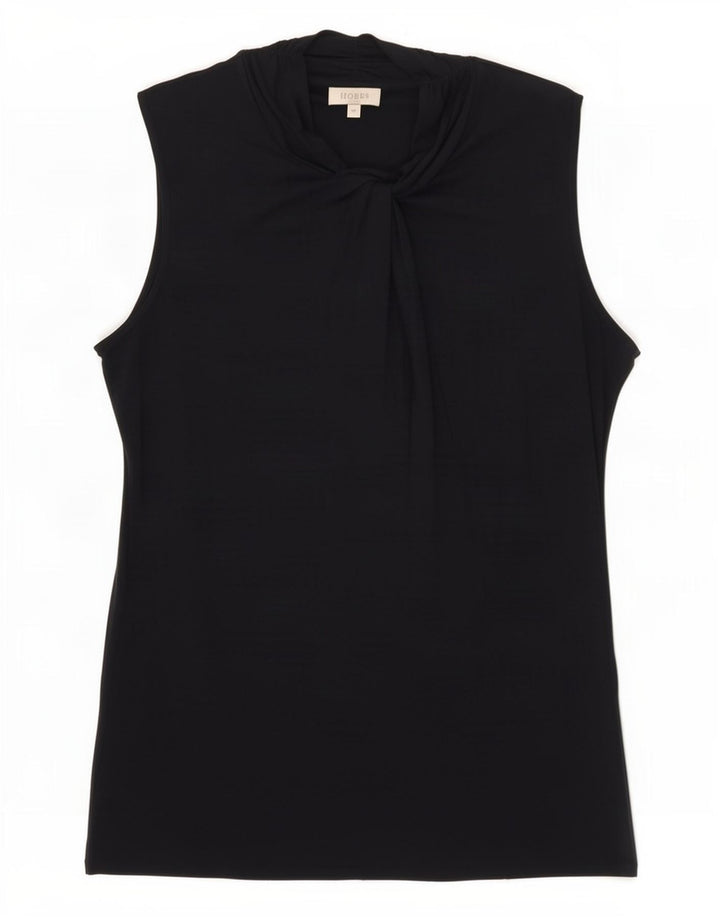 Hobbs Damevest Top UK 12 Medium Navy Blue Viscose