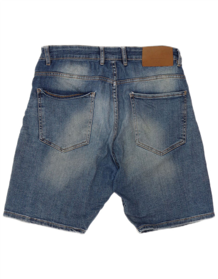 Zara Herre Denim Shorts EU 44 Large W34 Blue Cotton