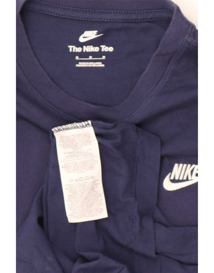 Nike Herre T-shirt Top Medium Marineblå Bomuld
