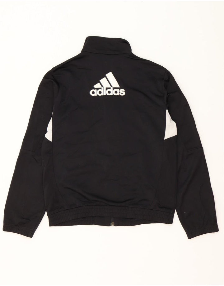 ADIDAS Boys Tracksuit Top Jacket 11-12 Years Black Colourblock Polyester Vintage Adidas and Second-Hand Adidas from Messina Hembry 
