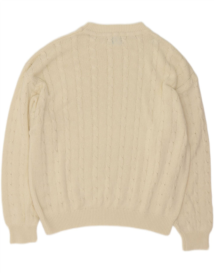 Benetton Herre sweater med rund hals XL Beige bomuld