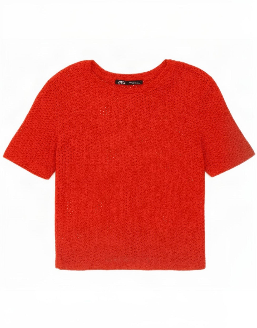 Zara Womens Crop T-Shirt Top UK 8 Lille Rød