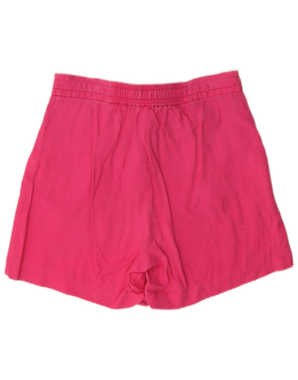 Benetton Dame Højtalje Casual Shorts Medium W30 Pink Lyocell