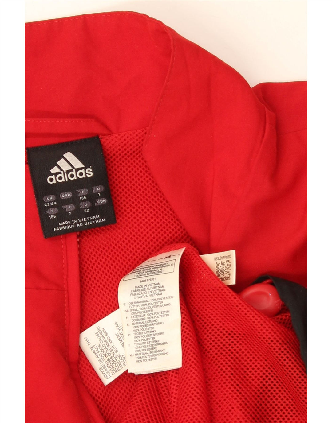 Adidas Træningsdragt til mænd Top jakke UK 42/44 Large Red Colourblock Polyester