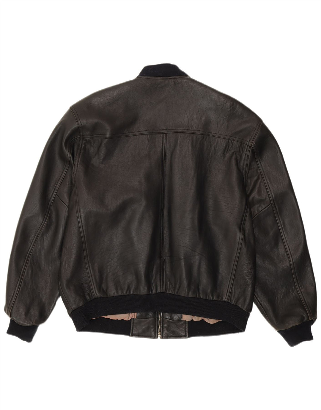 Conte Massimo Herre Loose Fit Bomber Jacket IT 48 Medium Sort Læder