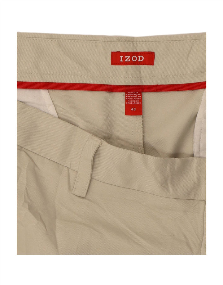 IZOD Mens Chino Shorts W40 XL Beige Polyester