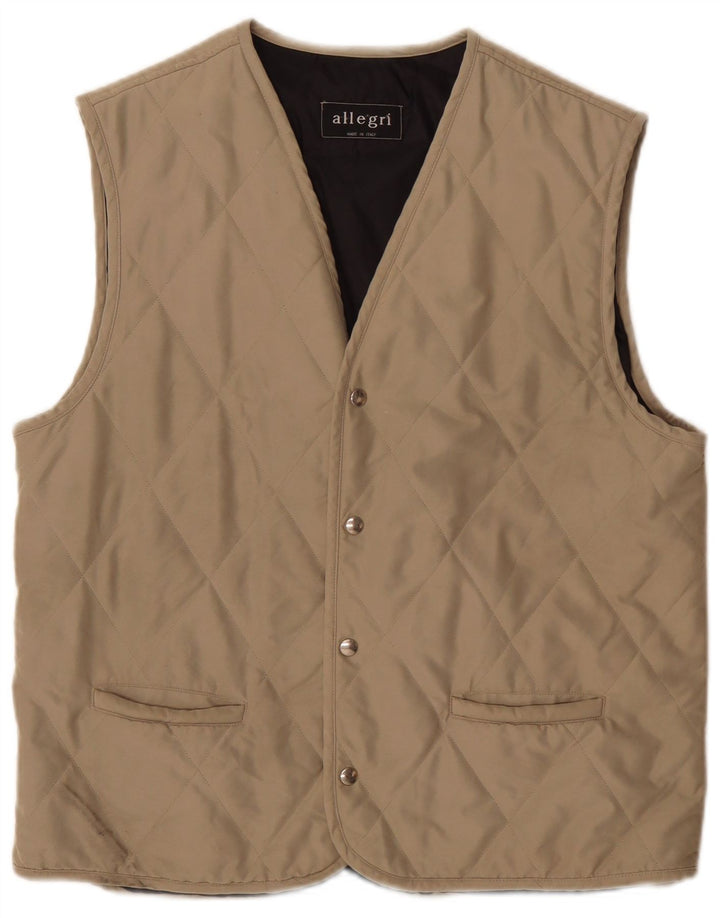 Allegri Herre Quiltet Gilet IT 50 Stor Beige Polyester