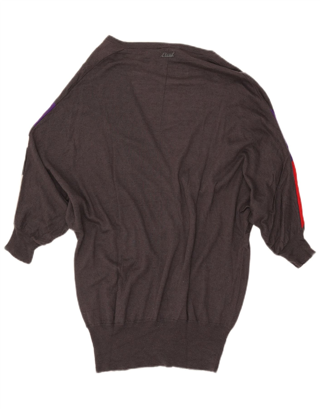 DIESEL Dame Longline Cardigan Sweater UK 10 Small Grey Colourblock