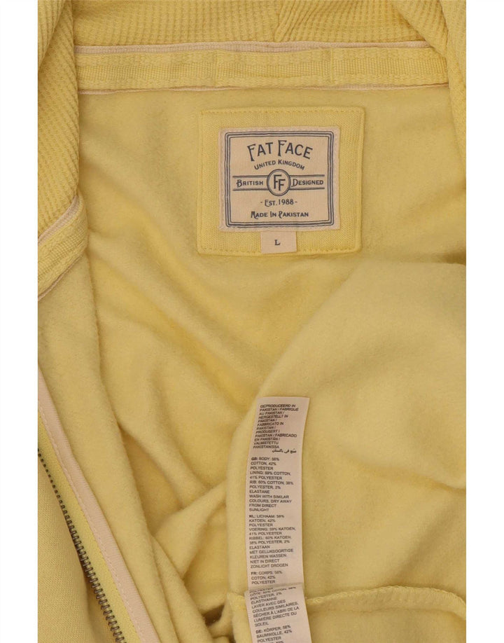 Fat Face Herre hættetrøje med lynlås Stor gul bomuld