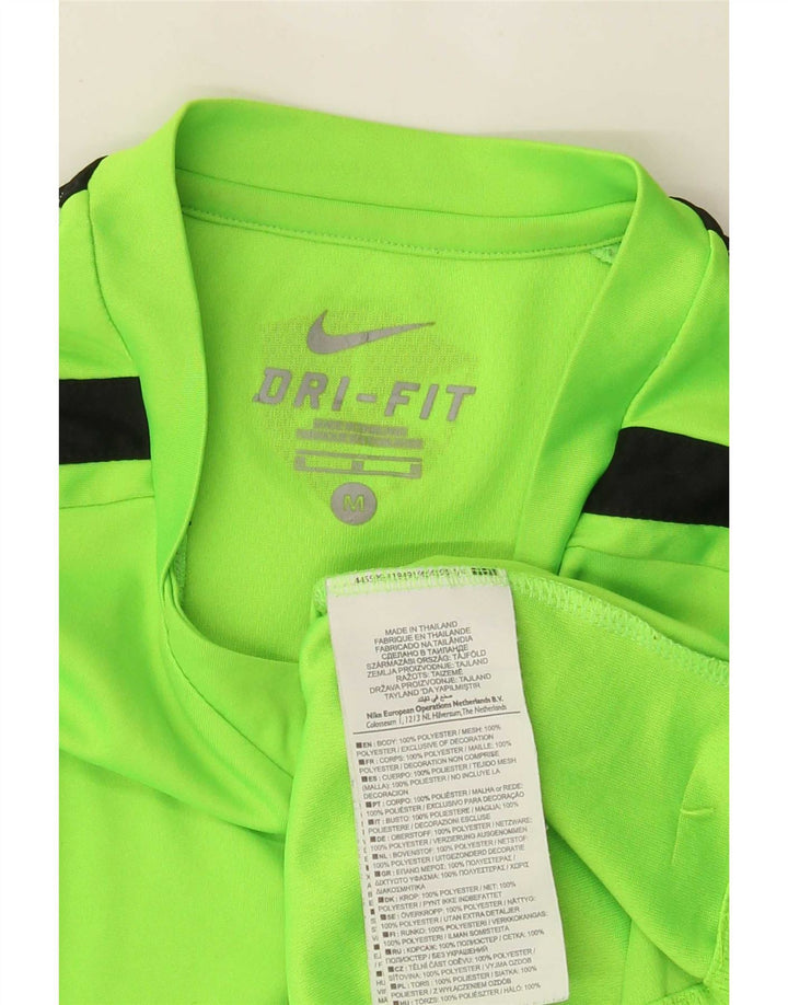 Nike Herre Dri Fit T-shirt Top Medium Grøn Colourblock Polyester