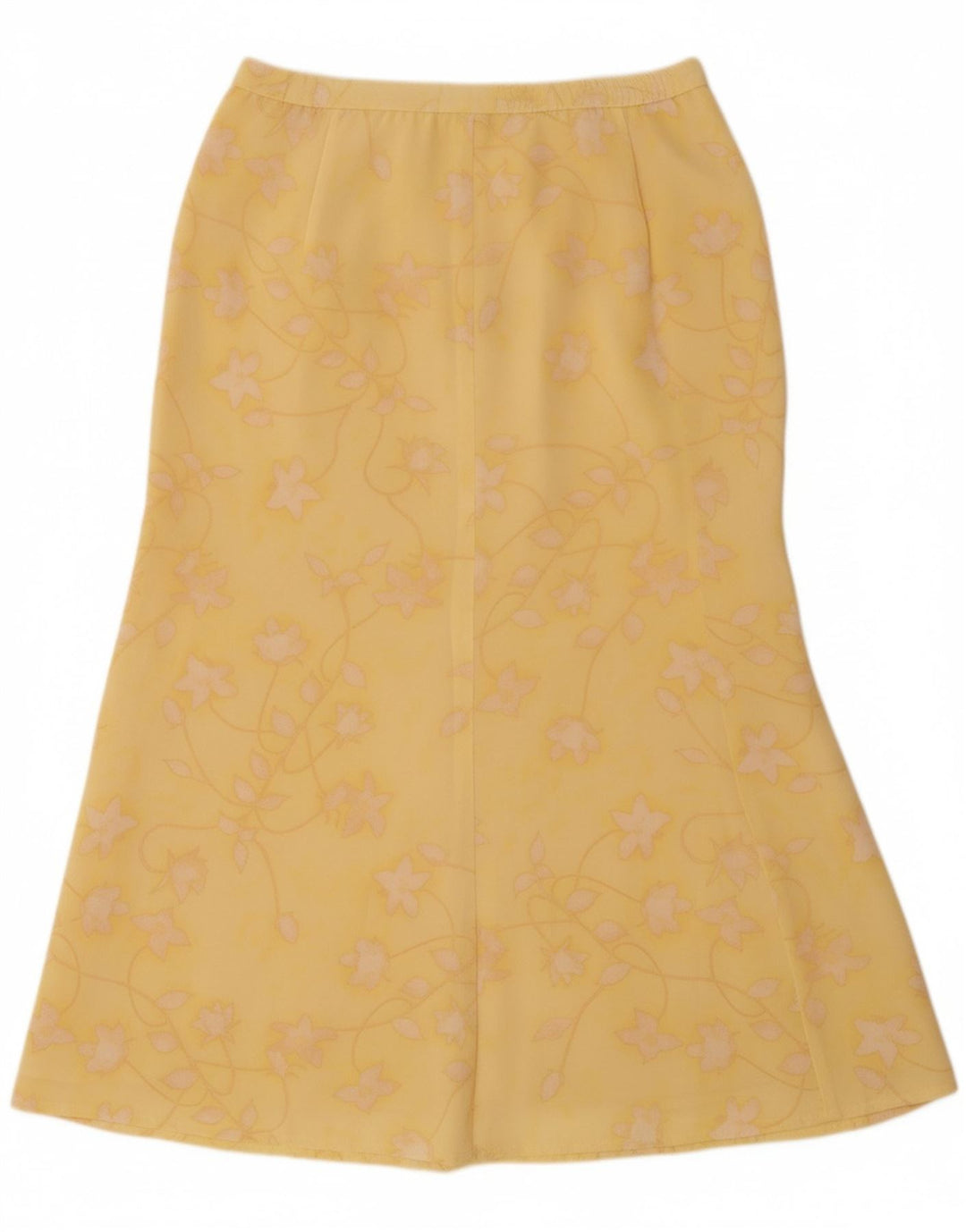 JACQUES VERT A-line nederdel til kvinder UK 12 Medium W30 Gul blomsterpolyester