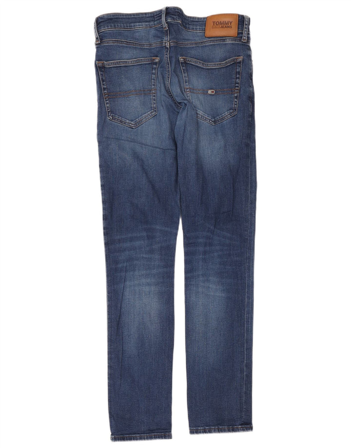 Tommy Hilfiger Herre Slim Jeans W32 L32 Blå Bomuld