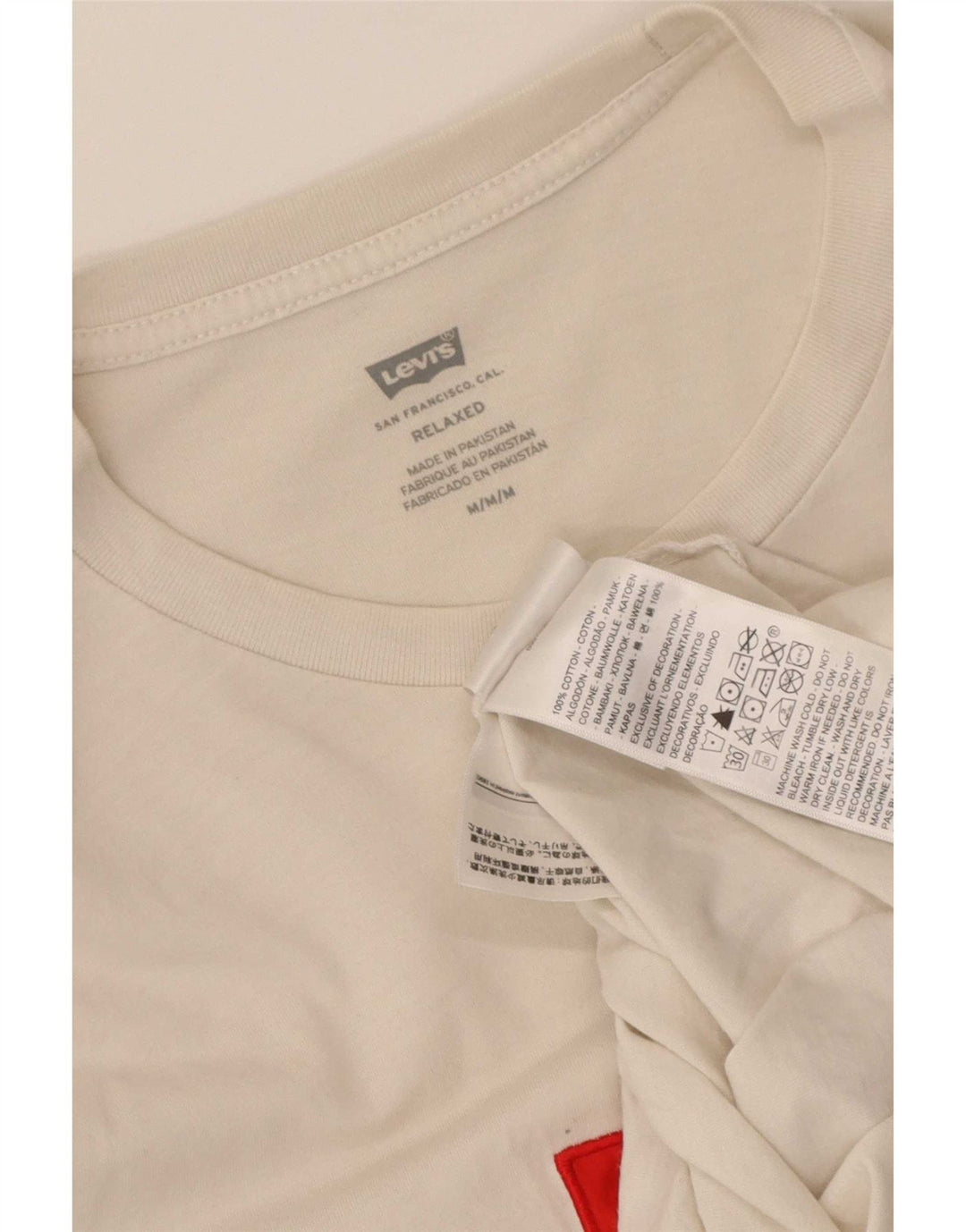 Levi's Herre afslappet grafisk T-shirt top mellem hvid bomuld