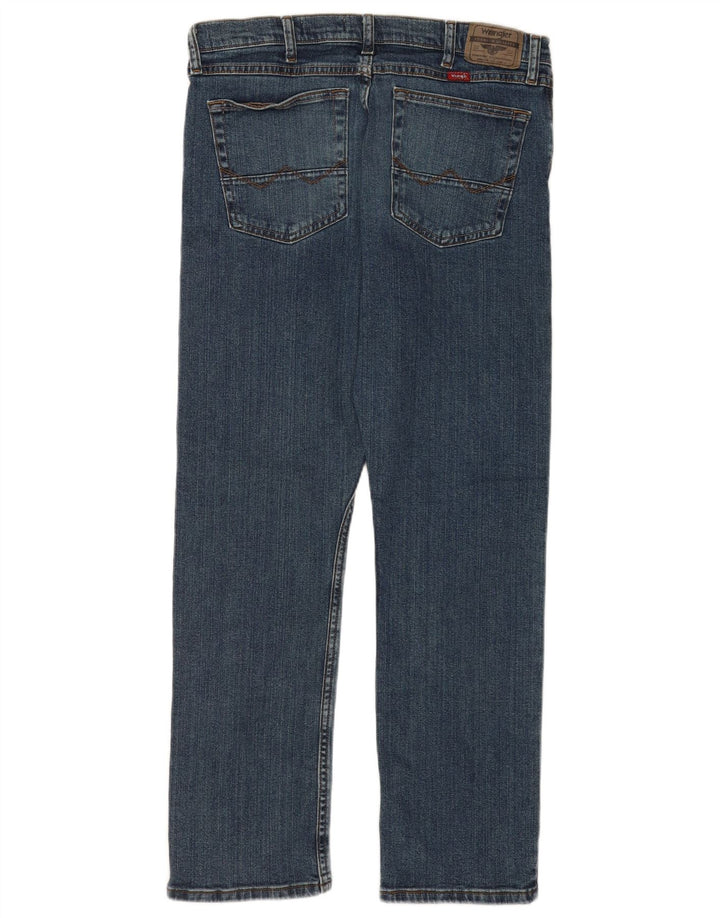Wrangler Herre Slim Straight Jeans W34 L30 Blå Bomuld