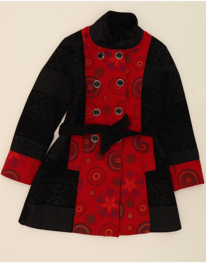 VINTAGE Womens Double Breasted Coat UK 18 XL Red Colourblock Polyester Vintage Vintage and Second-Hand Vintage from Messina Hembry 