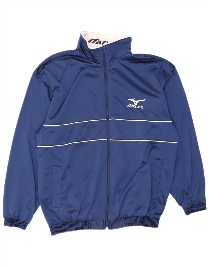Mizuno Herre grafisk træningsdragt topjakke lille marineblå stribet polyester