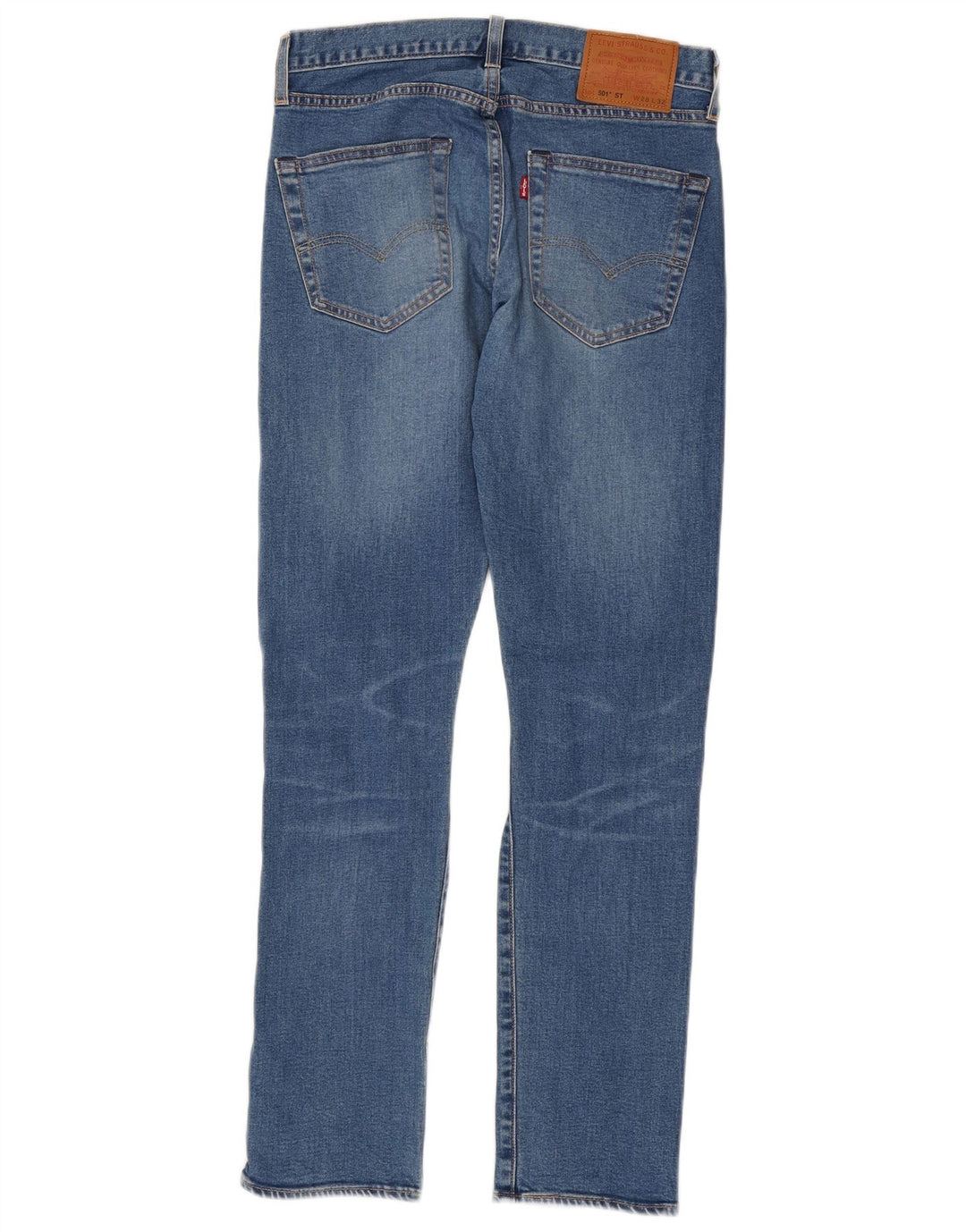Levi's Herre 501 Distressed Straight Jeans W28 L32 Blå Bomuld