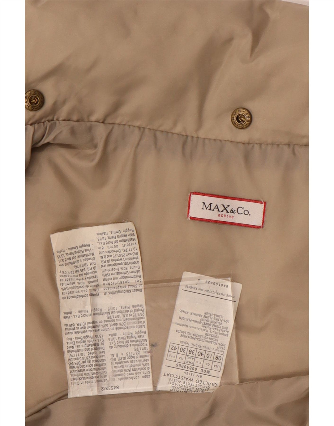 MAX & CO. Polstret jakkesæt til kvinder UK 10 Lille beige nylon