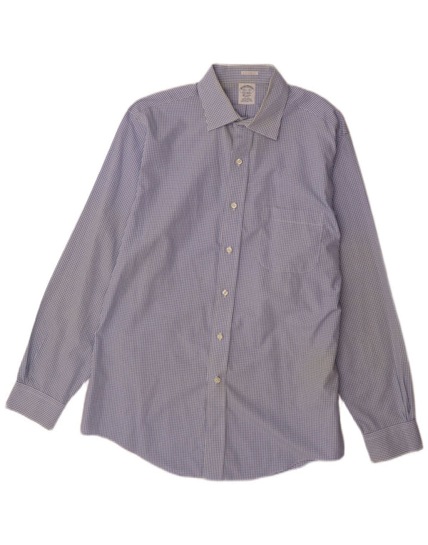Brooks Brothers Herre Classic Fit skjorte størrelse 15 1/2 Medium Blue Gingham