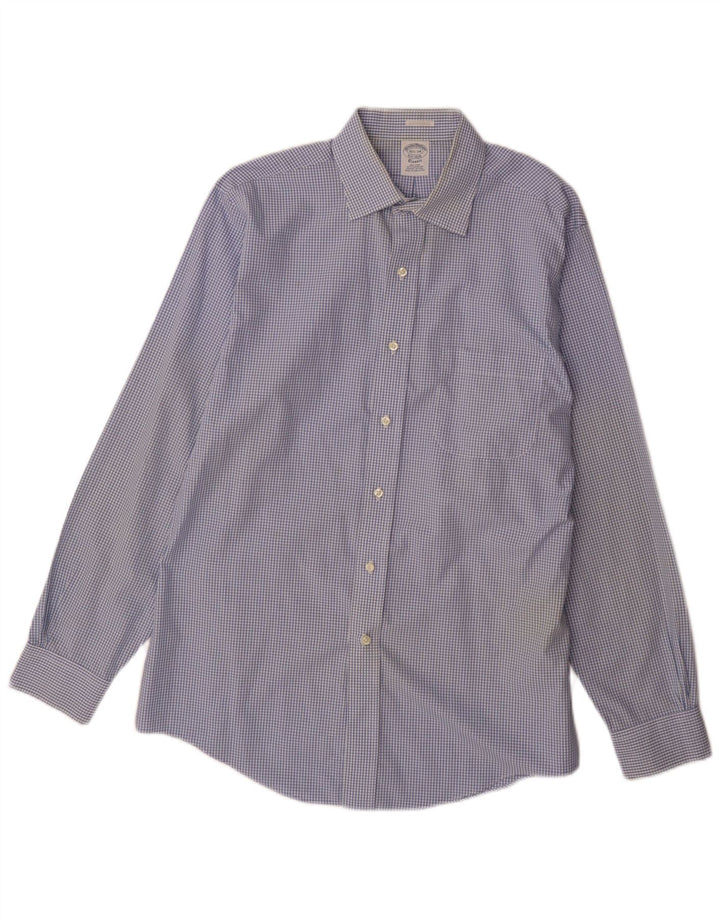 Brooks Brothers Herre Classic Fit skjorte størrelse 15 1/2 Medium Blue Gingham