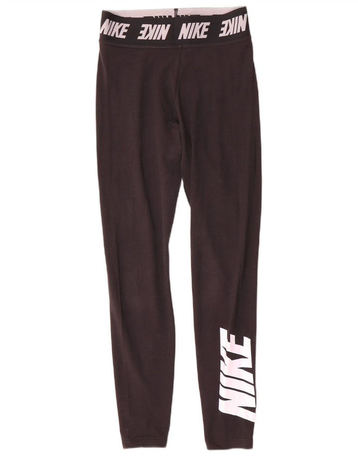 Nike Dame Grafiske Leggings UK 8 Lille Sort
