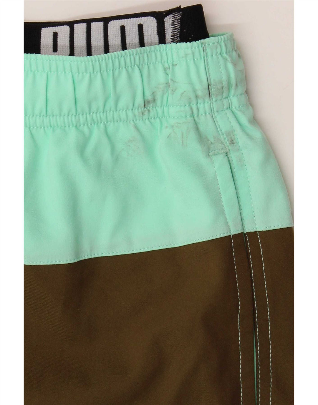 Puma Herre grafiske svømmeshorts XS Khaki Colourblock Polyester