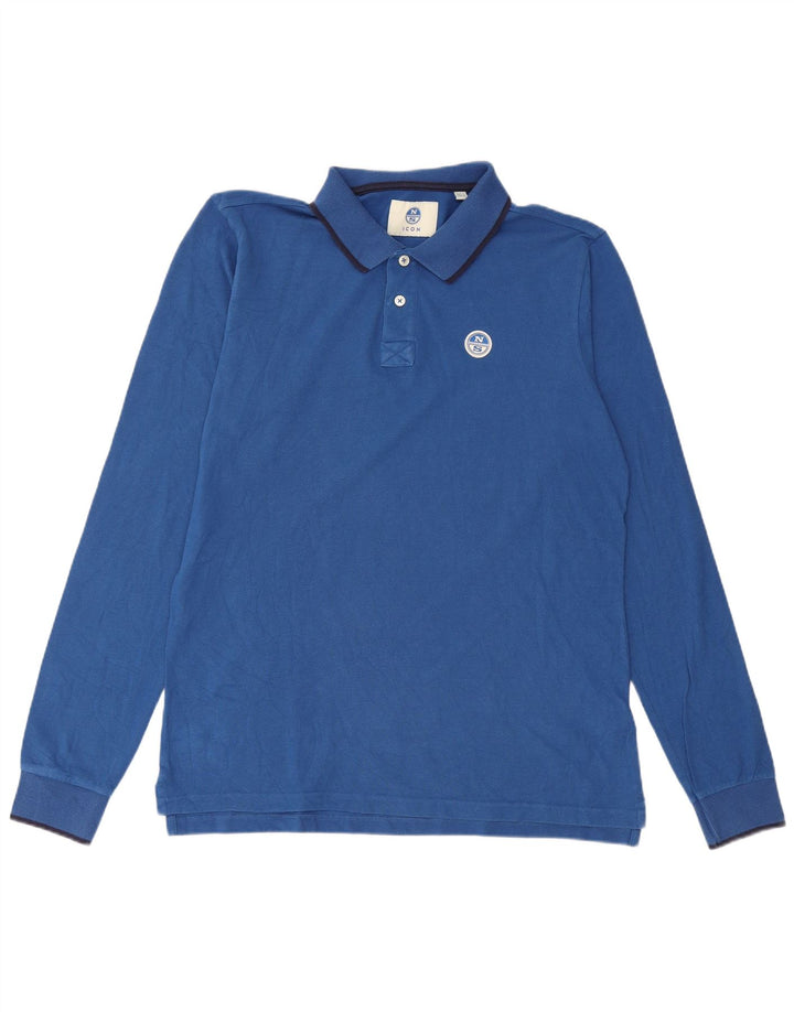 North Sails Langærmet herre poloshirt Stor blå bomuld