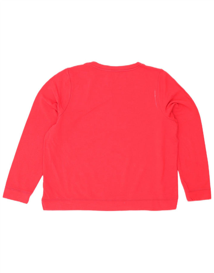 Oasis Dame Grafisk Sweatshirt Jumper UK 16 Large Red Viscose