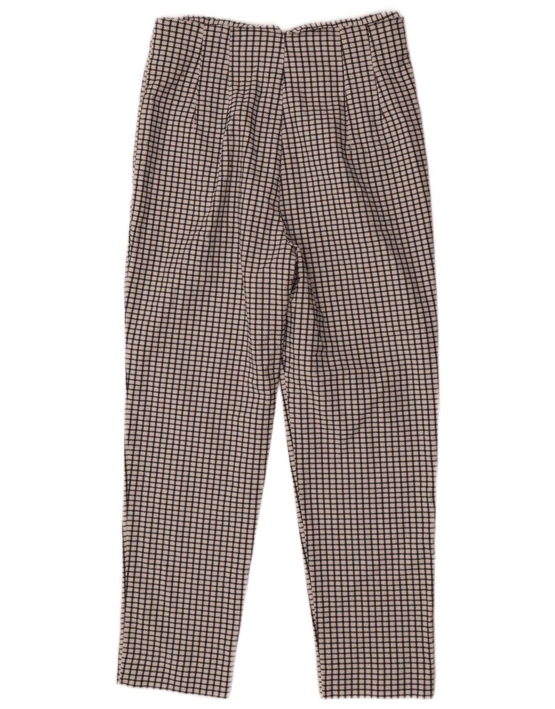 Zara koniske chinosbukser til kvinder store W30 L27 hvid ternet polyester