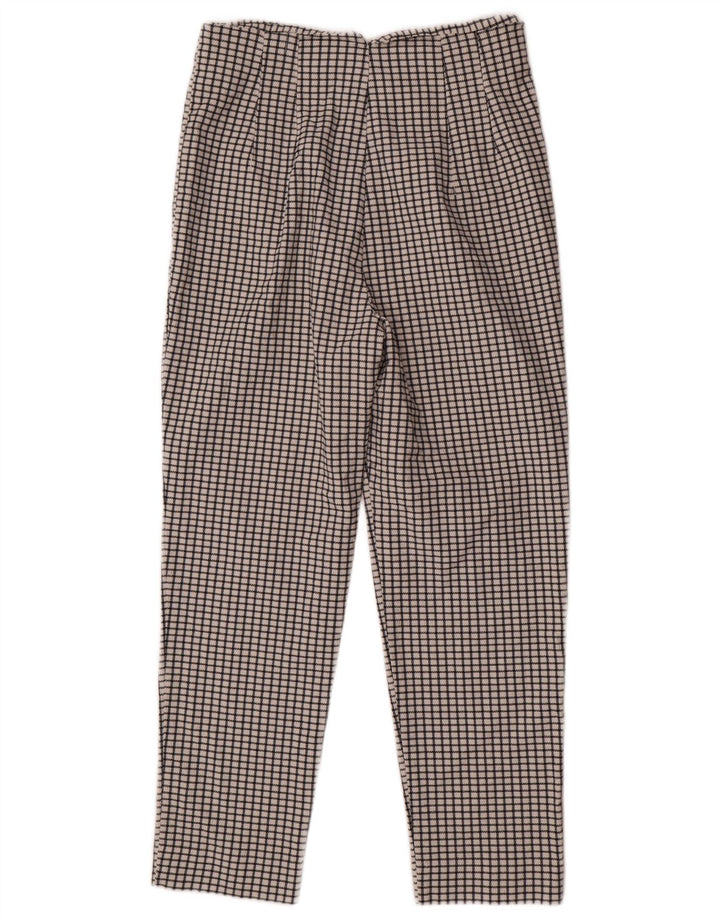 Zara koniske chinosbukser til kvinder store W30 L27 hvid ternet polyester