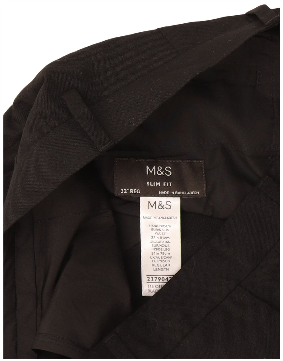 Marks & Spencer Dame Slim Fit Suit Bukser W32 L31 Sort Polyester