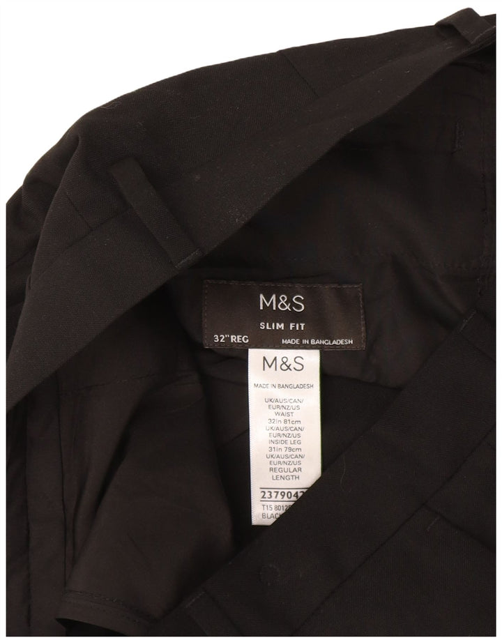 Marks & Spencer Dame Slim Fit Suit Bukser W32 L31 Sort Polyester