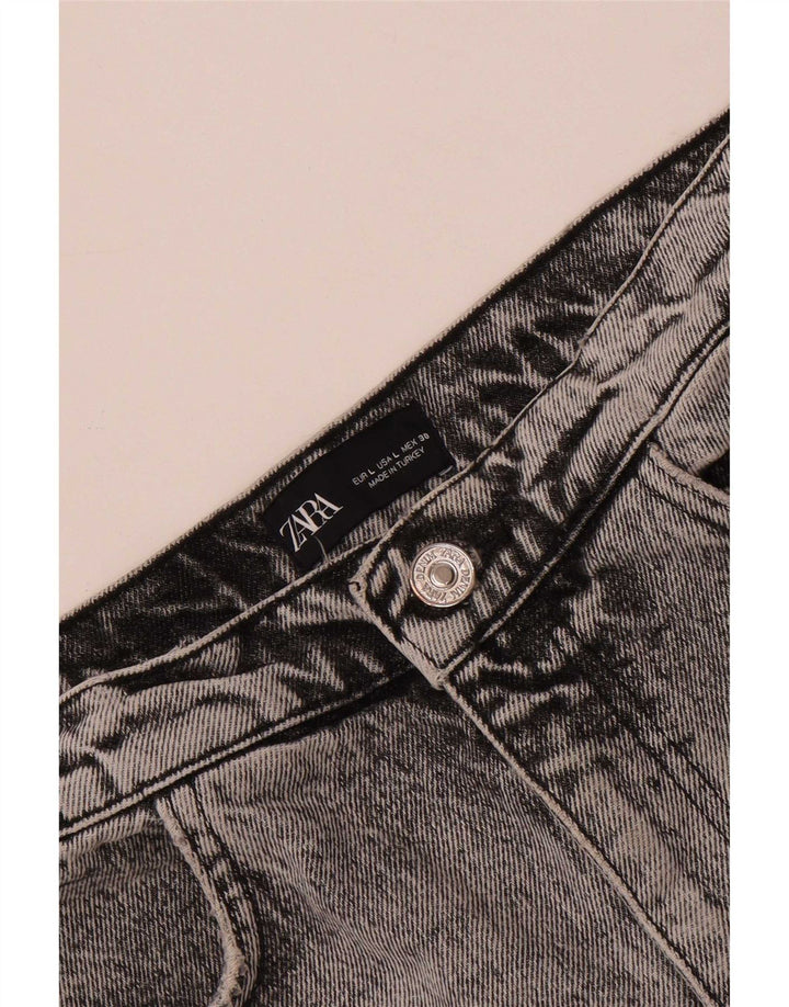 Zara Dame Denim Nederdel Large W30 Grå
