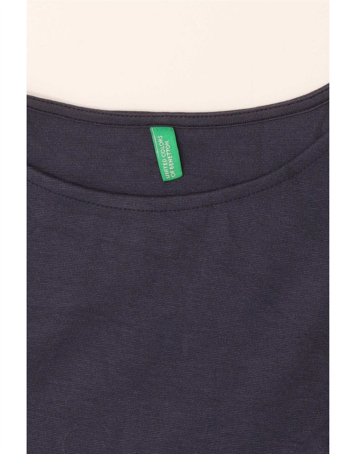Benetton Dame Top Langærmet UK 10 Small Navy Blue