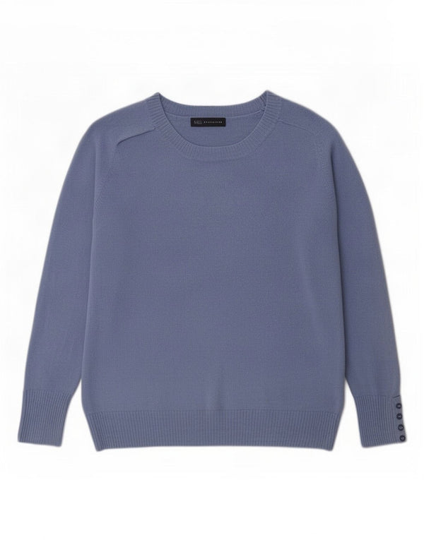 Marks & Spencer Dame Boat Neck Jumper Sweater UK 16 Large Blue Acryl