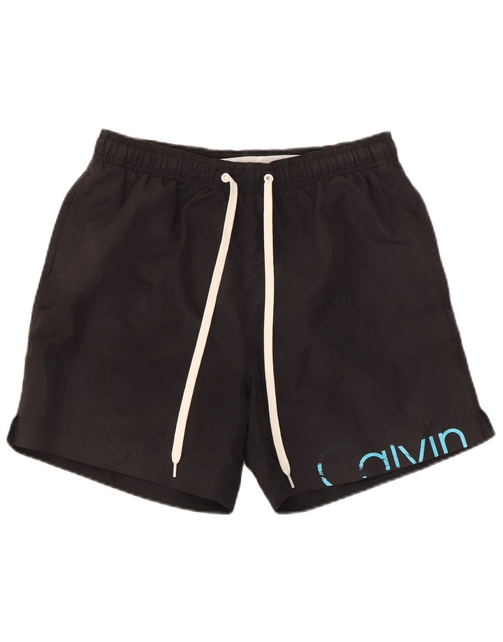 Calvin Klein Herre grafiske badeshorts Small Black