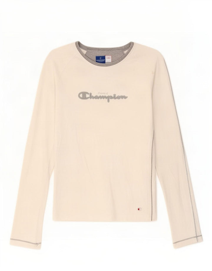 Champion Womens Heritage Classics Grafisk Top Langærmet UK 8 Small White