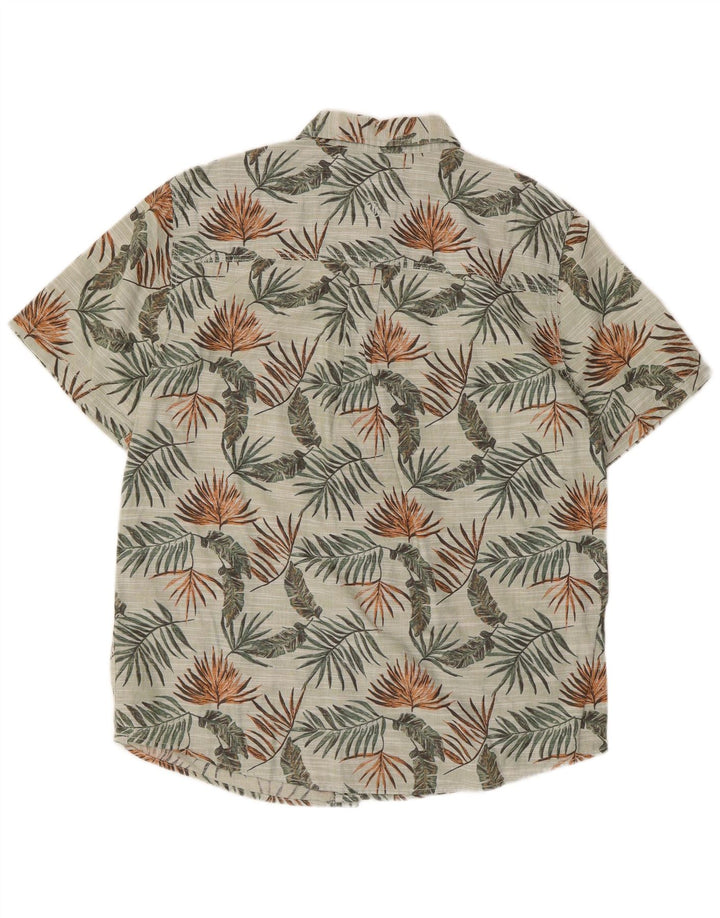 Fat Face Kortærmet Herreskjorte Medium Grey Floral Bomuld