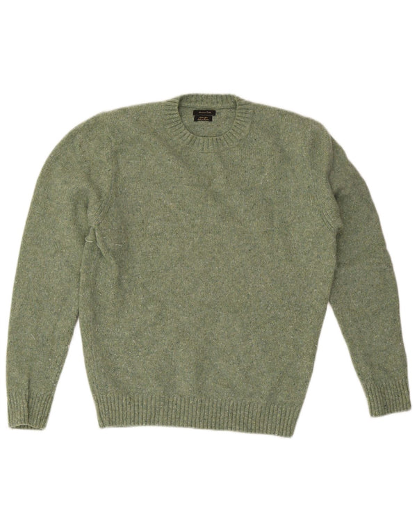 Massimo Dutti Herre Crew Neck Jumper Sweater Medium Green Flecked
