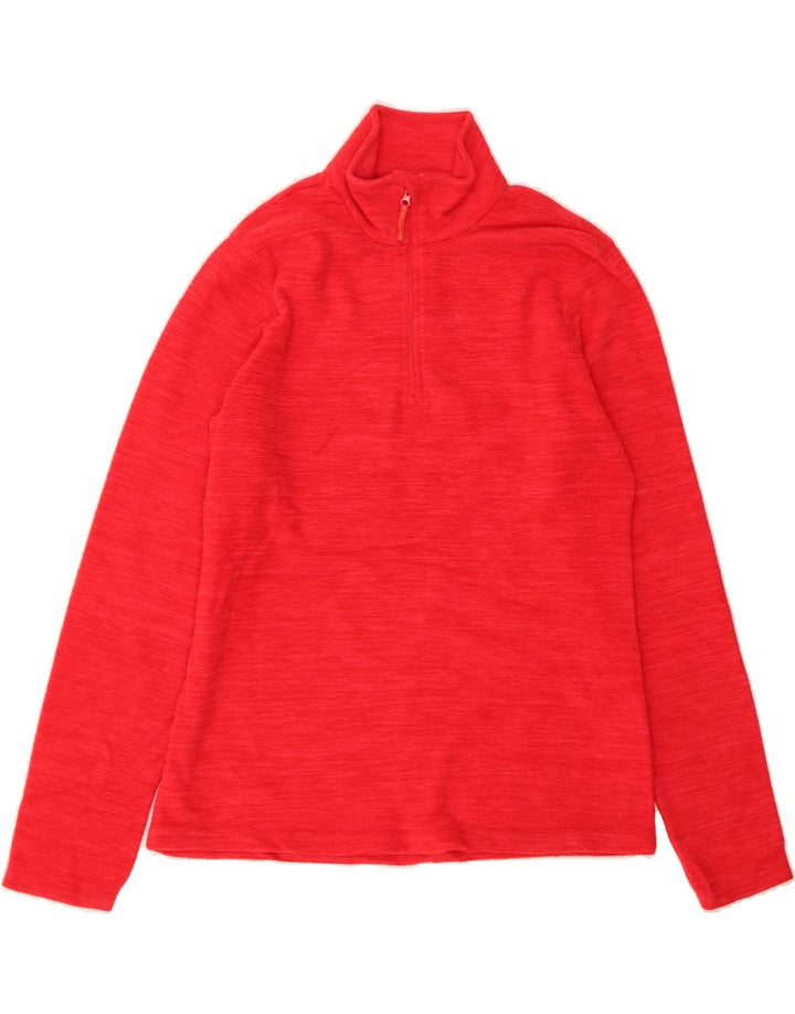 MOUNTAIN WAREHOUSE Womens Zip Neck Fleece Jumper UK 12 Medium Red Vintage Mountain Warehouse and Second-Hand Mountain Warehouse from Messina Hembry 